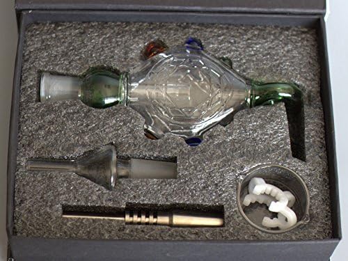 Nectar Collector Kit Glass 5.0 Pendant - Green 14mm Joint with Tips &amp; All Accessories - Bubbler Oil Rig Complete Quartz Glass Bongs Hookah Water Smoking Pipes New Release