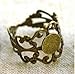 Femitu 20PCS Antiqued Bronze Adjustable Filigree Ring Blanks 18mm