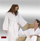 Burgundy Waffle Weave Spa Bathrobe W/shawl Collar, Full Length 50 Inches - Unisex Desgin