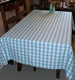 Nappe à carreaux bleus et blancs. 100 % coton, 140 x 180cm