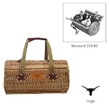 Texas Longhorns NCAA "Verona" Two-Lid Willow Basket (Hunter Green) (Engraved Logo)