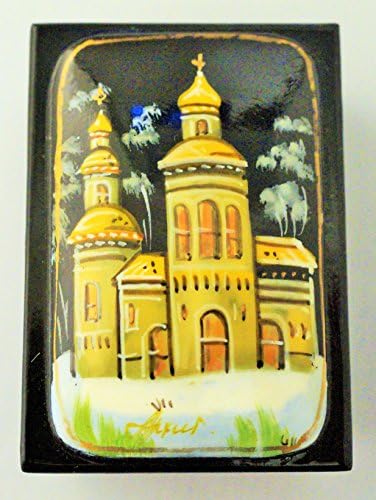 Russian Lacquer Small Box "Russian Cathedral" from Fedoskino