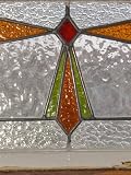 Art Deco Multicolored Geometric Antique Stained Glass
