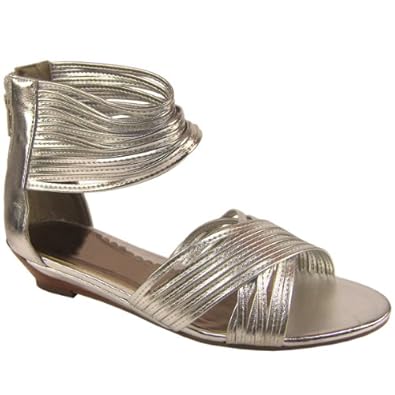 ... CUFF MULTI STRAP LOW WEDGE SANDALS SIZE 8: Amazon: Shoes  Bags