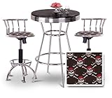Chrome Bar Table & 2 Chrome Adjustable 24