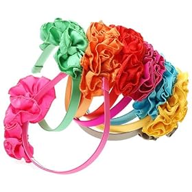 L. Erickson USA Triple Raw Roses 1/2" Headband 100% Silk Charmeuse - Spring Fling