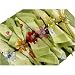 Pale Green Background Couleur Nature Block Print Poppy Motif Set of 6 napkins