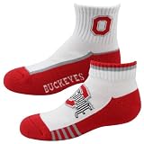 Ohio State Buckeyes Youth White-Scarlet Two-Pack Socks