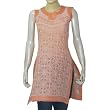 Orange Tops for Women Sleeveless Cotton Chikan Dress Size XS