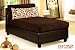 Armless Chaise Lounge Chair with Pillow and Microfiber Seat in Chocolate