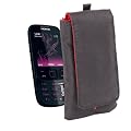 Durable Velcro Pocket Design Black And Red Lined Phone Case For Nokia Lumia N9, N8, 6303i, 2720 Fold, 1616
