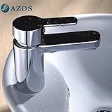AZOS 洗面器の蛇口 黄銅製 銀色 単穴 台付 冷熱混合水栓 MPDKZ020