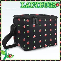 Cute Ladybugs Lunch Box Cooler Insulated Bag- NO Lead-Free Lunchbox