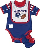 New York Giants Infant Creeper, Bib and Bootie Set - 18 months