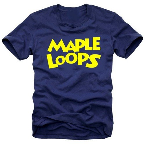 Coole-Fun-T-Shirts T-Shirt MAPLE LOOPS - TWO AND A HALF MEN, navy, M, 10582_navy_gelb_GR.M Preisvergleich