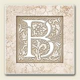AbsorbaStone Coaster set~ Monogram Initial B ~ 4 Tile Drink Coasters ~ code x569C