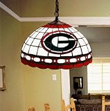 Georgia Bulldogs Stained Glass Hanging Lamp