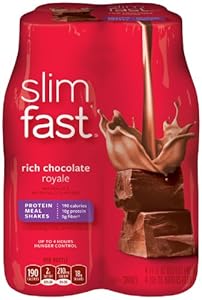 SlimFast Rich Chocolate Royale Ready To Drink Shakes, 10 Ounce (Pack of 24)