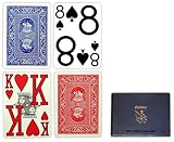 Cartes �  jouer CopagT au Poker en plastique taille Magnum - Bleu et Rouge