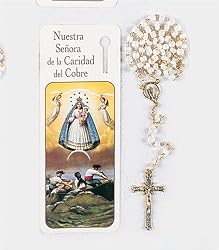 Bookmark Rosary - Nuestra Senora de la Caridad del Cobre - Bookmark and Full 14" Rosary - Exclusively from the Studios of Cromo NB (Milano, Italy)