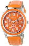 Breda Womens 7210-orange "Emmaline" Classic Orange Bezel Leather Watch