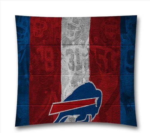 Cotton Linen Personalized NFL Decorative Throw Pillows,buffalo bills logo Square Cushion Covers,Personalized Gift,Ideal Gift to Men,Throw Pillows,Cover Size 18x18Inch,