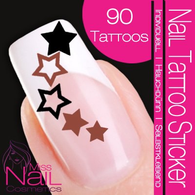 Nail Tattoo Sticker Stern / Sterne - braun Preisvergleich