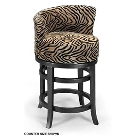 Juno Swivel Bar Stool With Back, 30H SEAT, ANIMAL PRINT by Home Decorators Collection