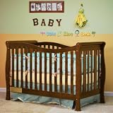 Athena Nadia 3 in 1 Crib with Toddler Rail, Espresso