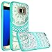 SmartLegend Cute Galaxy S7 Edge Case, Slim Fit IMD Ultra Hybrid Dual Layer Clear with Lace Mandala Floral Pattern Shockproof Protective Samsung Galaxy S7 Edge Case for Women Girls- Mint Green