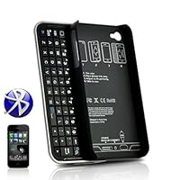Buletooth Wireless Rubberized Hard Shell Slider QWERTY Keyboard Case for iPhone 4