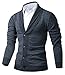 HARRISON83 Mens Slim Fit Basic Button Up Shawl Collar Knit Cardigan Sweater