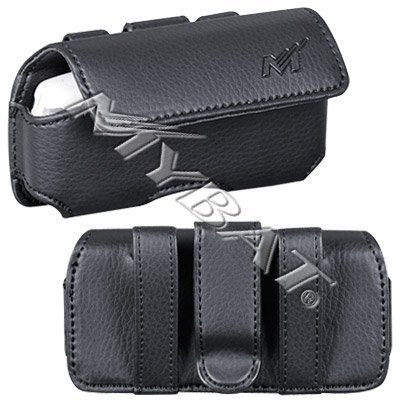 EXECUTIVE SIDE CASE LEATHER POUCH (With Belt Clip) for SAMSUNG U940 GLYDE, R410, T729 BLAST / BLACKBERRY PEARL 8110, 8130, 8100 , 8120 / KYOCERA K126c / NOKIA 1208, 6275i, 6030, 2865i, 6235i