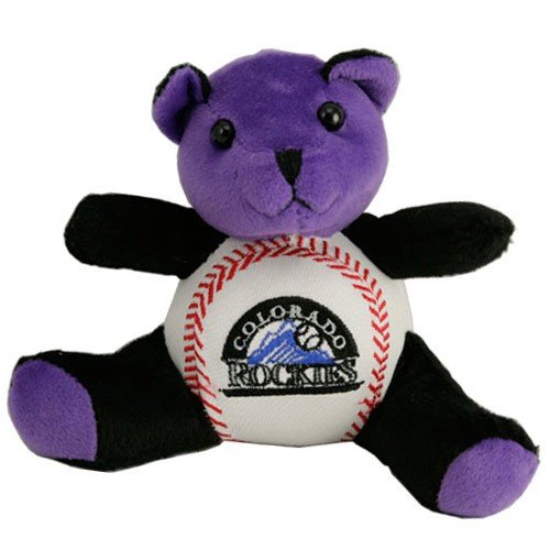 Buy Colorado Rockies Plush Team Colors Baseball Bear by Football Fanatics