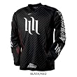 One Industries H&H Men's Carbon Dirt Bike Motorcycle Jersey w/ Free B&F Heart Sticker Bundle - Black/Red