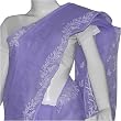 Womens Dresses - India Sari with Chikan Embroidery on Cotton Purple (chsari117)