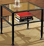 Carrollton Coffee Table, 18.5Hx20W, BLACK METAL