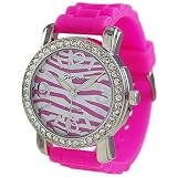 Geneva Platinum Women's 7817.PNK Silicone Quartz Watch with Silver Dial