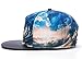 Fashion 3D Sea Waves PU Leather Brim Snapback Cap Hip-Hop Fitted hats