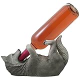 Decorative Drinking Gray Wolf Wine Bottle Holder Sculpture in Southwestern Statues and Figurines As Wildlife Animal Bar Accessories & Tabletop Wine Racks and Stands or Rustic Hunting Cabin Gifts for Timberwolves Fans