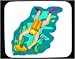 Decorated Mouse Pad with broken, vase, water, ocean, diver, fish