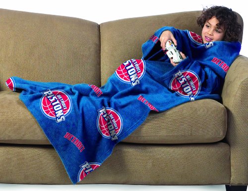 Detroit Pistons Youth Comfy Throw Blanket with Sleeves