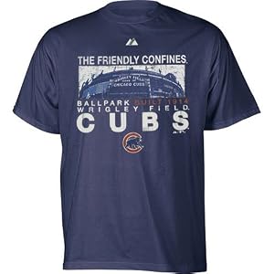 Chicago Cubs Navy Blue Box Seats Pigment Dyed T-Shirt by Majestic