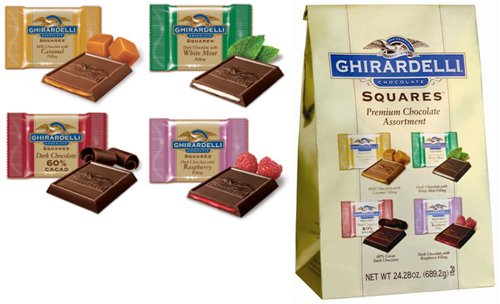 Ghirardelli Chocolate Squares Assortment [48-Count Gift Bag] by Ghirardelli