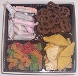 Scott's Cakes Large 4-Pack Peanut Brittle, Dark Pretzels, Salt Water Taffy, & Sour Gummie Bears