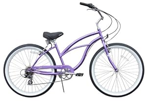 Women's Urban Lady 7 Speed Beach Cruiser Bike Color: Purple