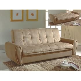 Taupe Adjustable Storage Sofa Bed