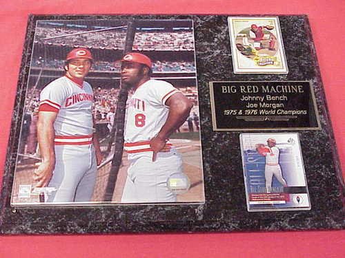 Johnny Bench Joe Morgan 2 Card Collector Plaque