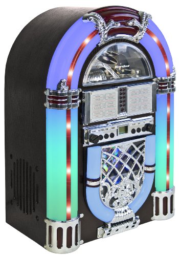 Karcher JB 6602 Tischjukebox (CD/MP3-Player, Radio, SD-Kartenslot, USB, Lightshow)
