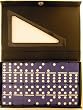 Double Six Jumbo Dominoes-(8.5" x 5") Set of 28-Black Case/Blue Tiles